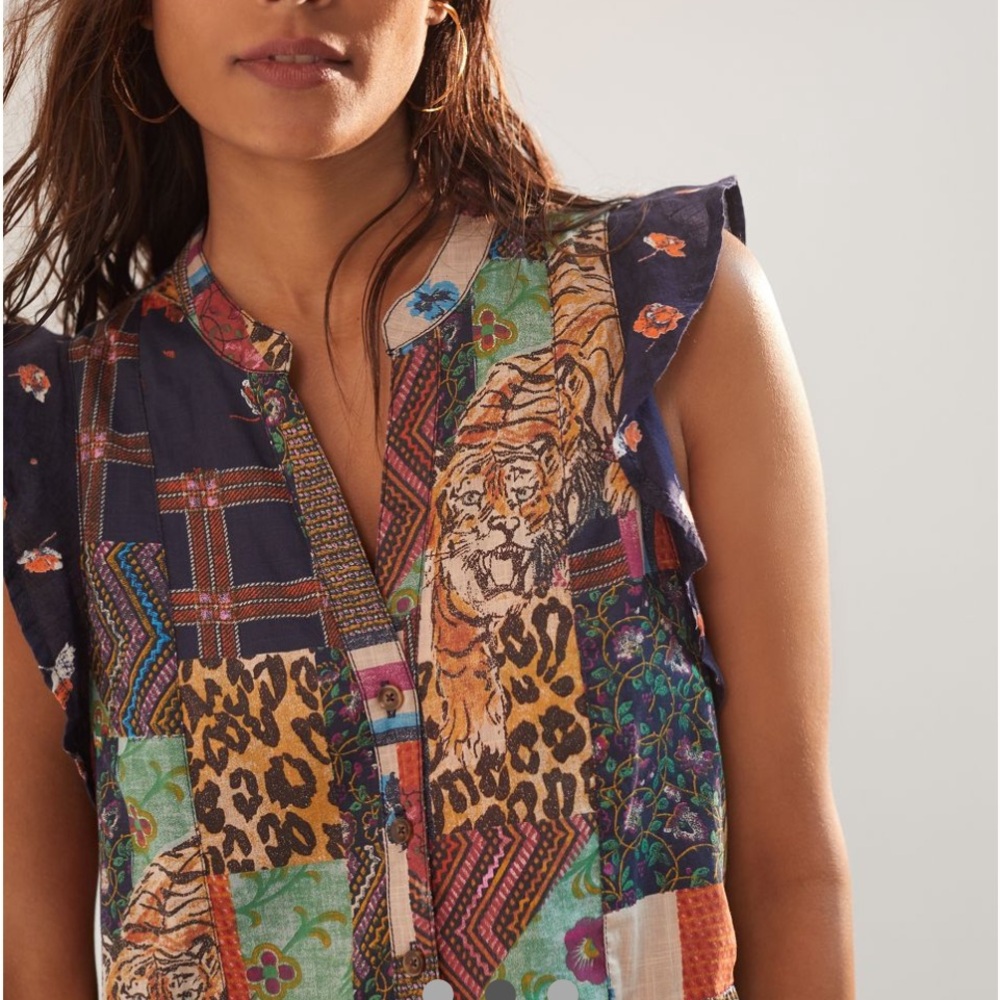 Pilcro Multicolor Patchwork Mini Dress - image 2